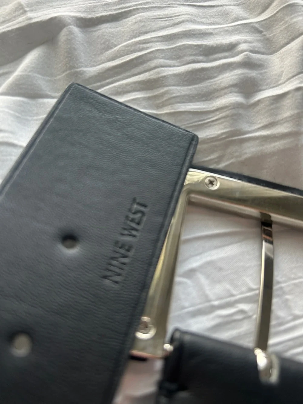 Nine West elastic M L Black Wide Women's Belt with Square Buckle - Picture 9 of 10